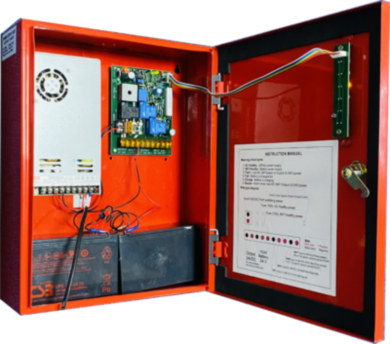 An orange box with wires and a white label
AI-generated content may be incorrect.